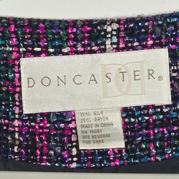 Doncaster Women's Multicolor Silk Blend Tweed Blazer. Size 4. - Picture 2 of 8